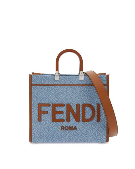 fendi charm tote|fendi denim tote.